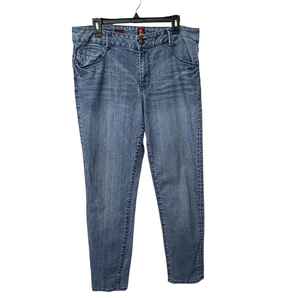 Ooh La La Skinny Leg Shuffle Jeans Womens 16 Medium Wash Blue Stretch Denim Y2K‎